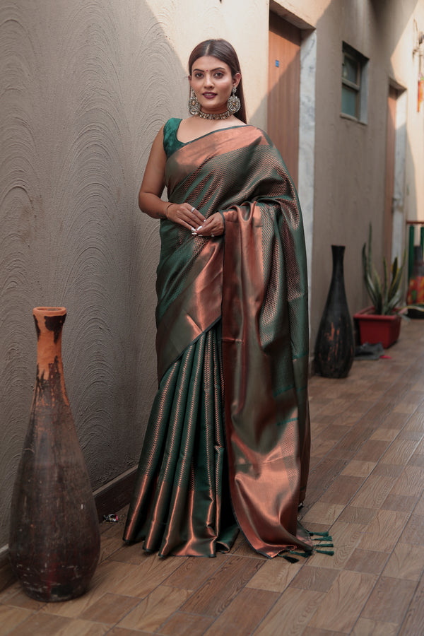 Twiffy special kubera pattu Kanjivaram copper silk saree collection