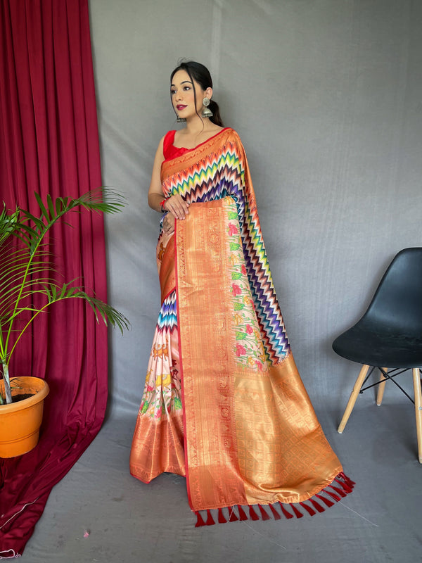 Twiffy kalamkari print saree