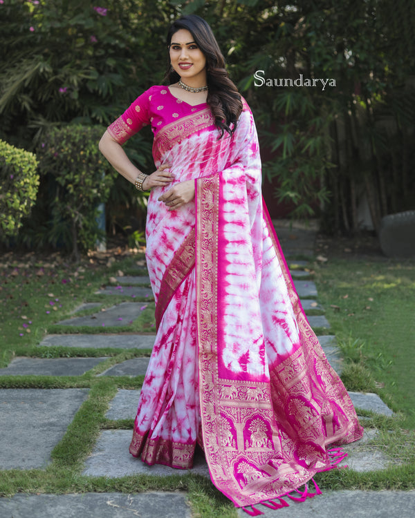 Twiffy sibori with Bandhej print saree for women