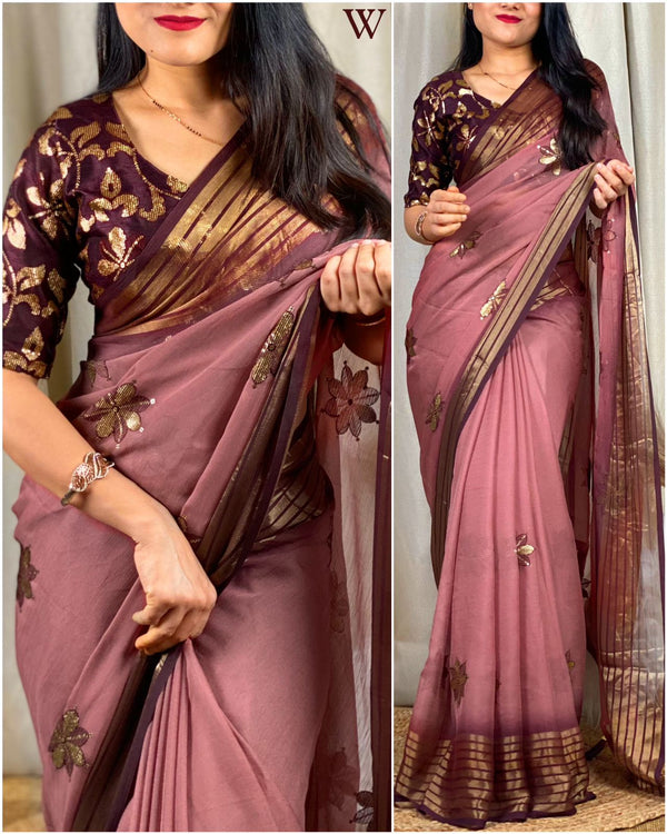 Twiffy A perfect addition to your  wardrobe,  this saree is sure to impress for functions.