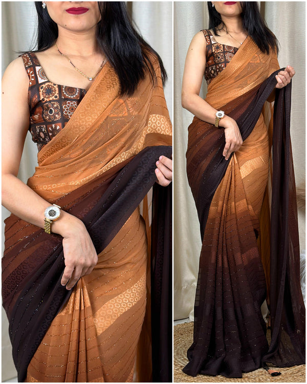 Twiffy Presents A New Budget Geogette Saree For Women