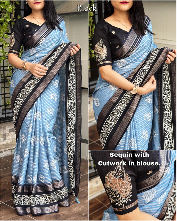 Twiffy presents muslin cotton saree with viscose lining weaving saree for women