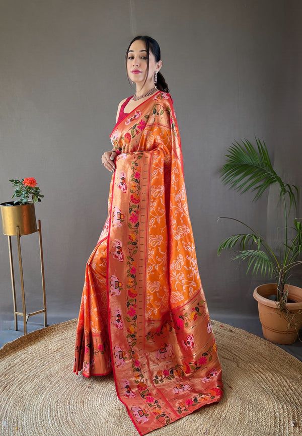 Twiffy presents Beautiful Lucknowi Concept weaving saree