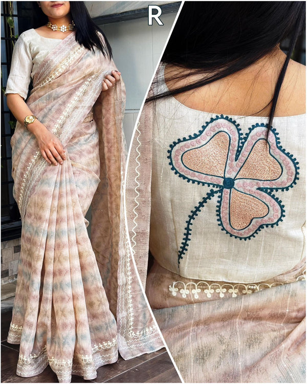 Twiffy presents  Monika  lurex linen Saree